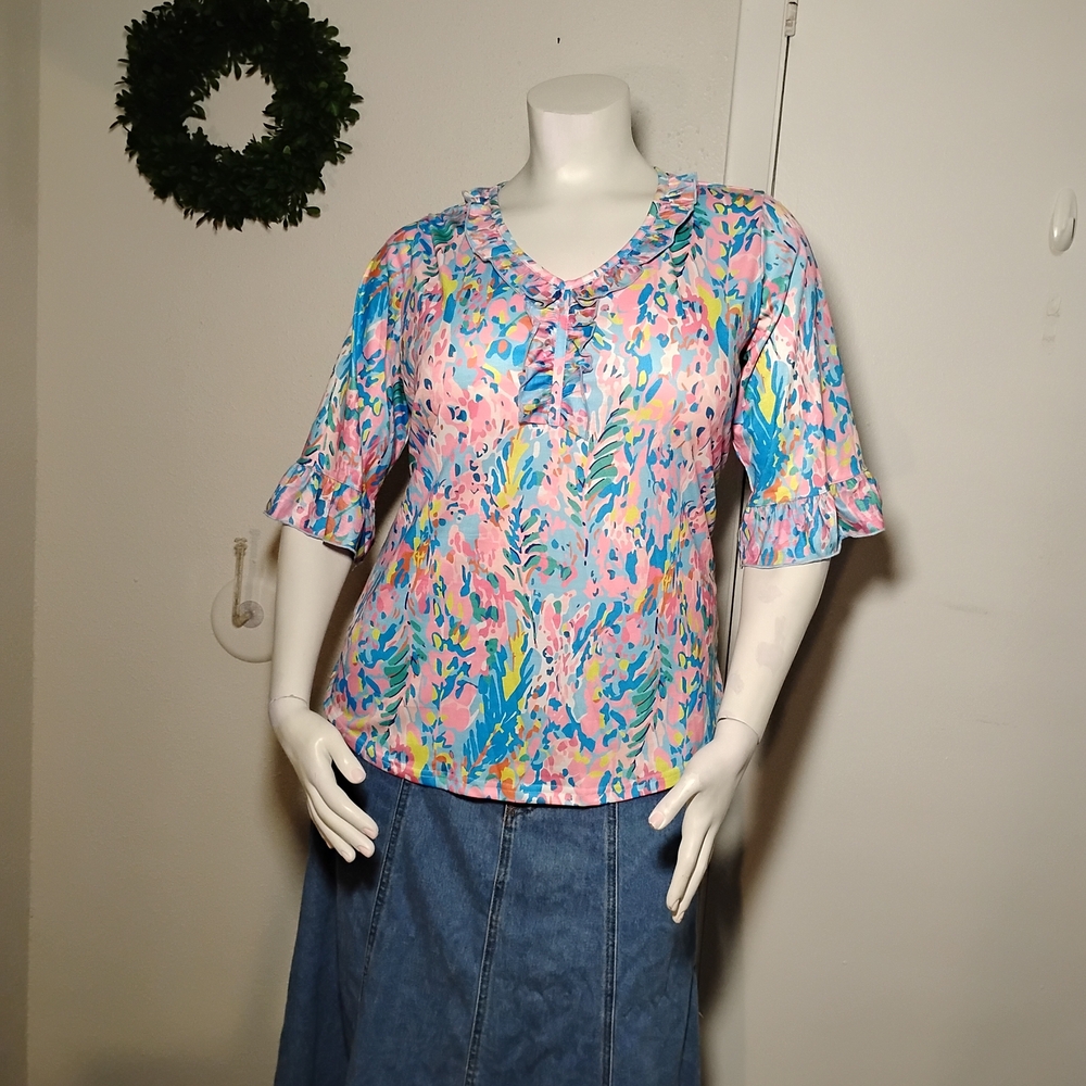 Lilly Pulitzer Look Multicolor Floral Blouse